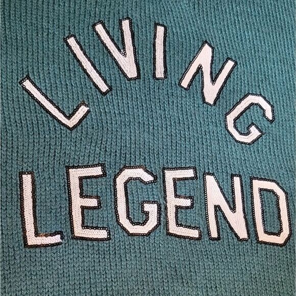 WILDFOX OVERSIZED SLOUCHY LIVING LEGEND DISTRESSED SWEATER WOODFALL GREEN WOOL S - Picture 6 of 13